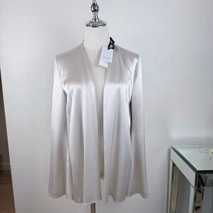 NWT Galvan London Platinum Silk Bell Sleeve Jacket Bridal Quiet Luxury‎ Luxe 8